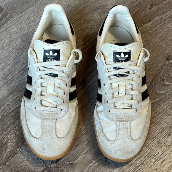 adidas Shoes - Adidas Samba OG White Satin Gum Sole Leather Suede Sneakers JQ3644 Y5 Women 6